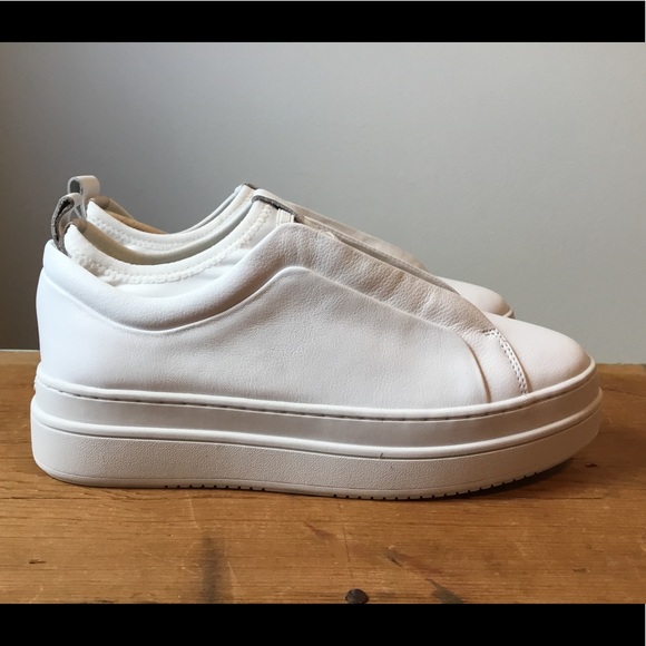 J/Slides Shoes - J Slides Nyle Platform Slip On White Sneaker